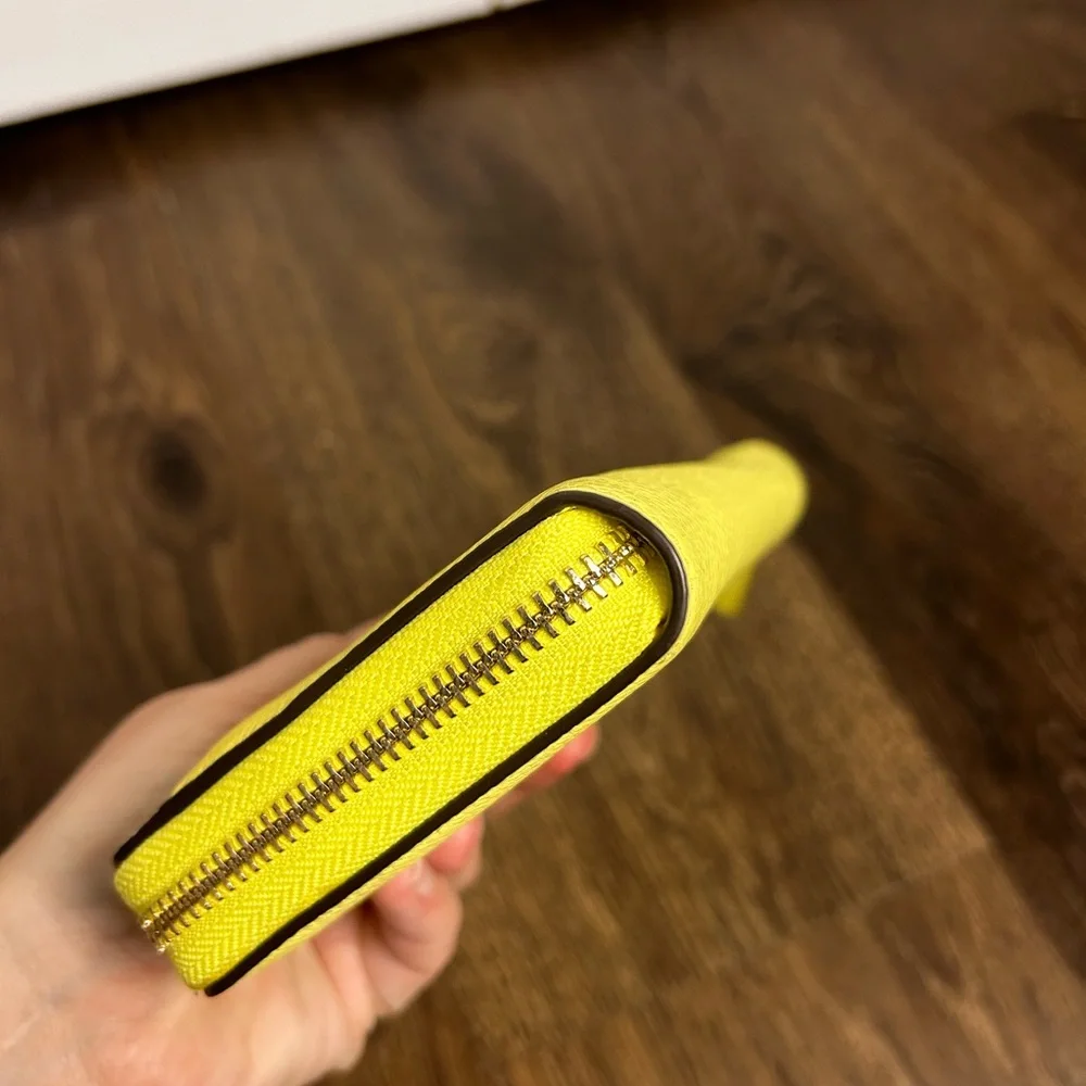 Kate Spade Accordion‎ Zip Around Leather Wallet Yellow